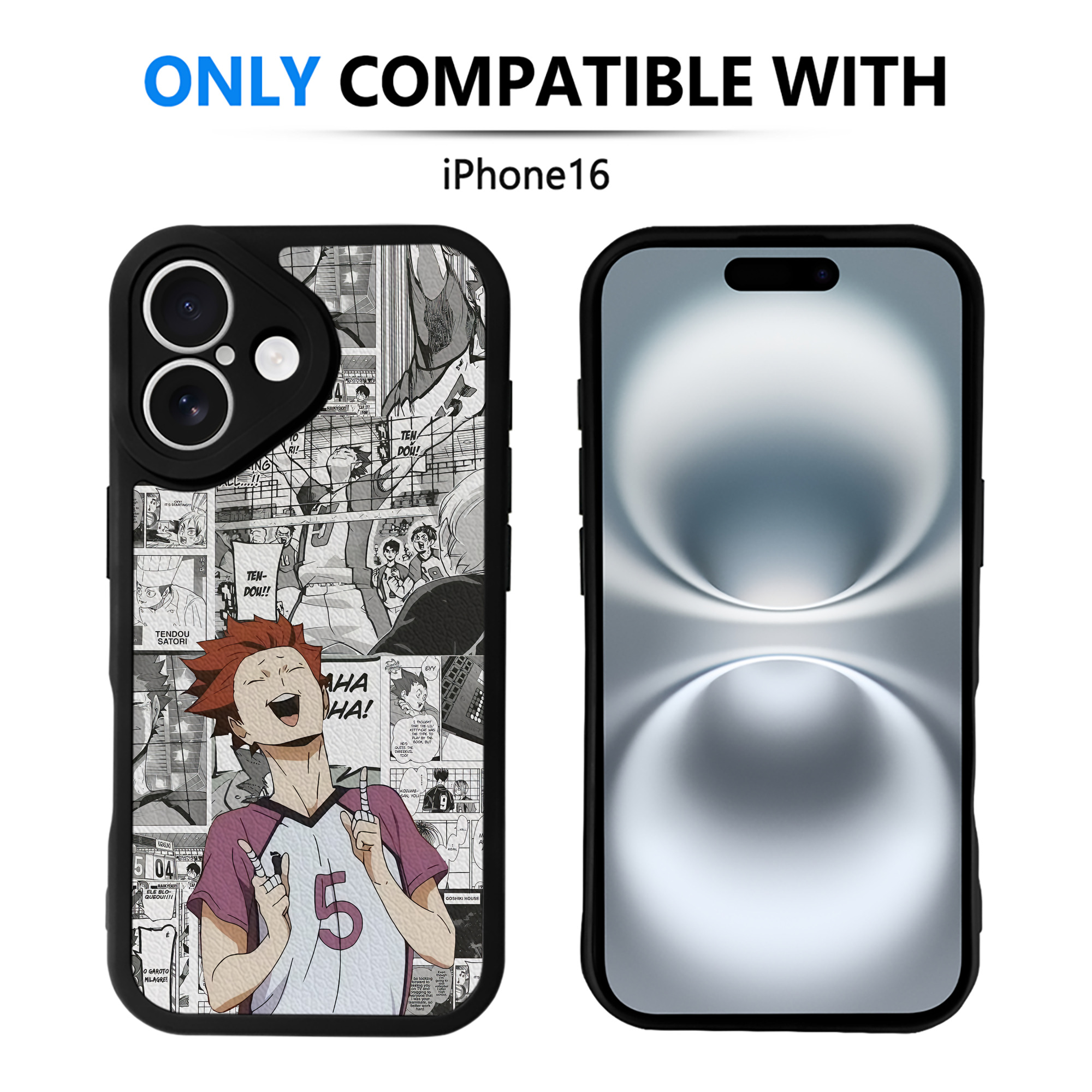 （画像用） ハイキュー!! Haikyu!! 【iPhone 16シリーズ対応】シリコンスマホケース（レザー調） 材質：シリコン